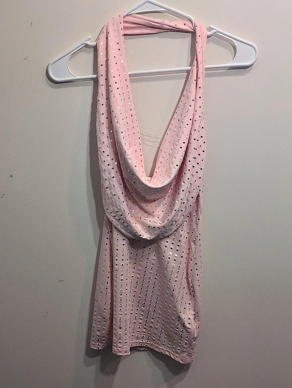 SHEIN Pink Polka Dot Cowl Neck Tank Size XS (2)